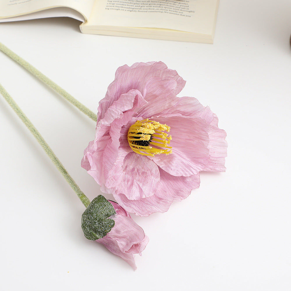 Realistic artistic poppy flower
