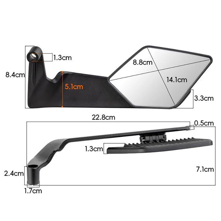 Motorcycle rearview mirror with modern, aerodynamic design Stornfield