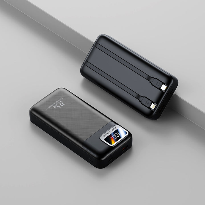 Portable power bank with intelligent cable management and digital display Stornfield