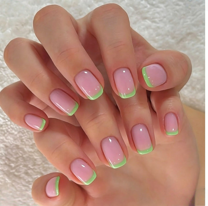 Chic French Tip Acrylic Press-On Nails Stornfield
