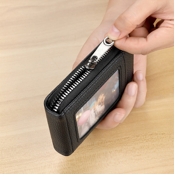 Zippered Leather Cardholder