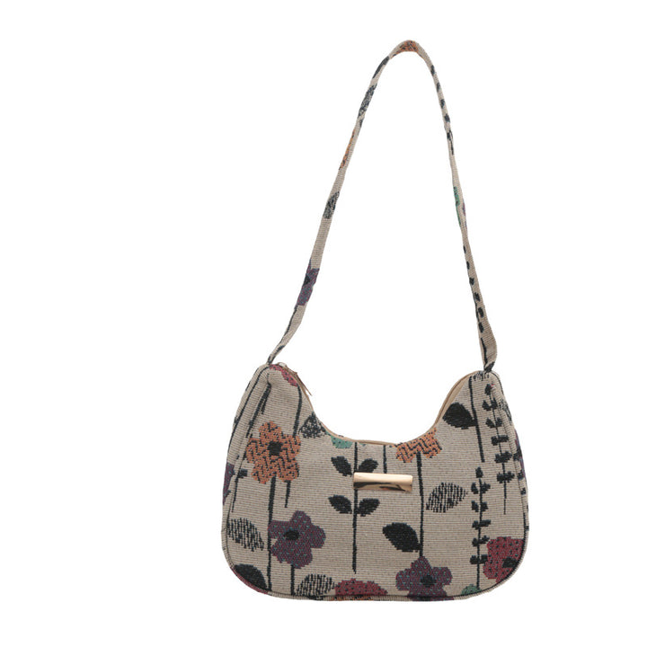 Floral Embroidered Shoulder Bag