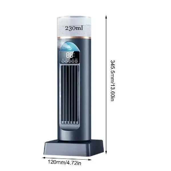 Unisex one size compact vertical personal vaporizer air cooler with digital display removable water tank adjustable louvers USB powered Stornfield