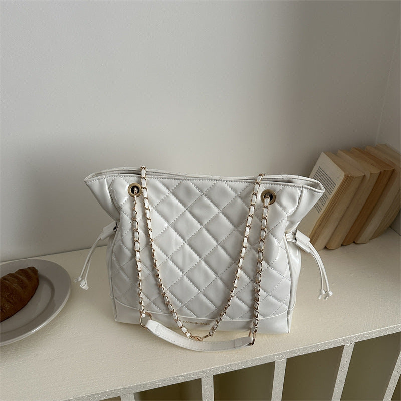 Quilted Faux Leather Tote Bag