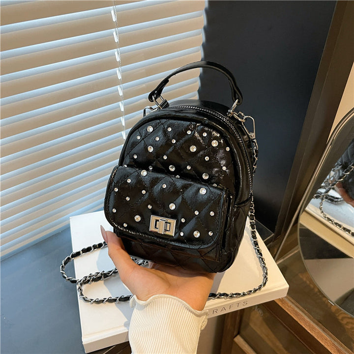 Quilted Mini Backpack with Rhinestone Accents Stornfield