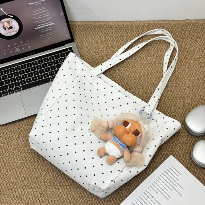 Trendy cotton bag with dots Stornfield