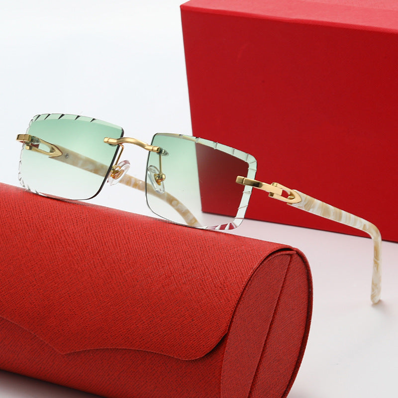 Women's fashionable square sunglasses with golden metal accent and elegant frame Stornfield