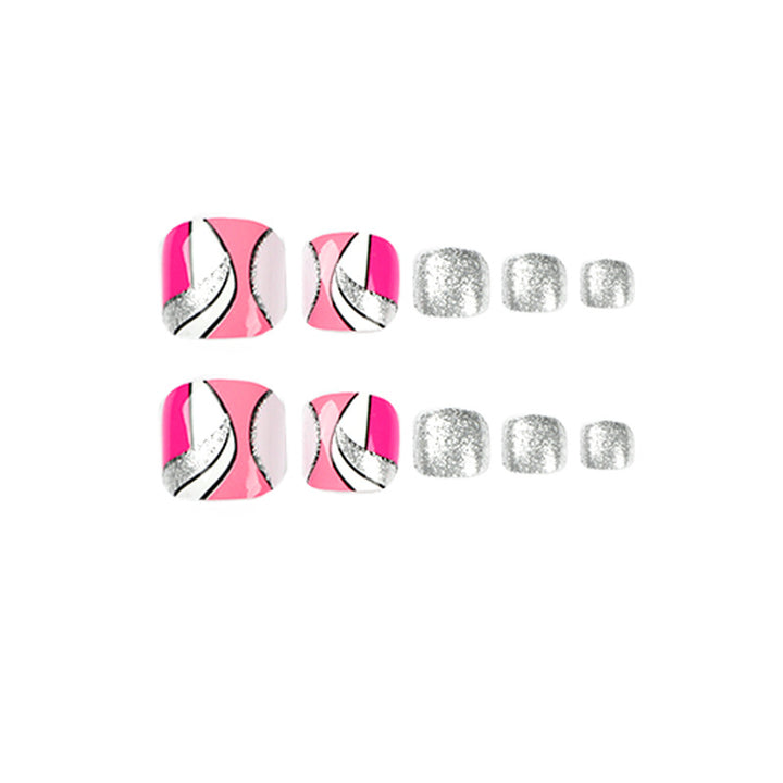 Artful toenail art with colorful geometric designs Stornfield