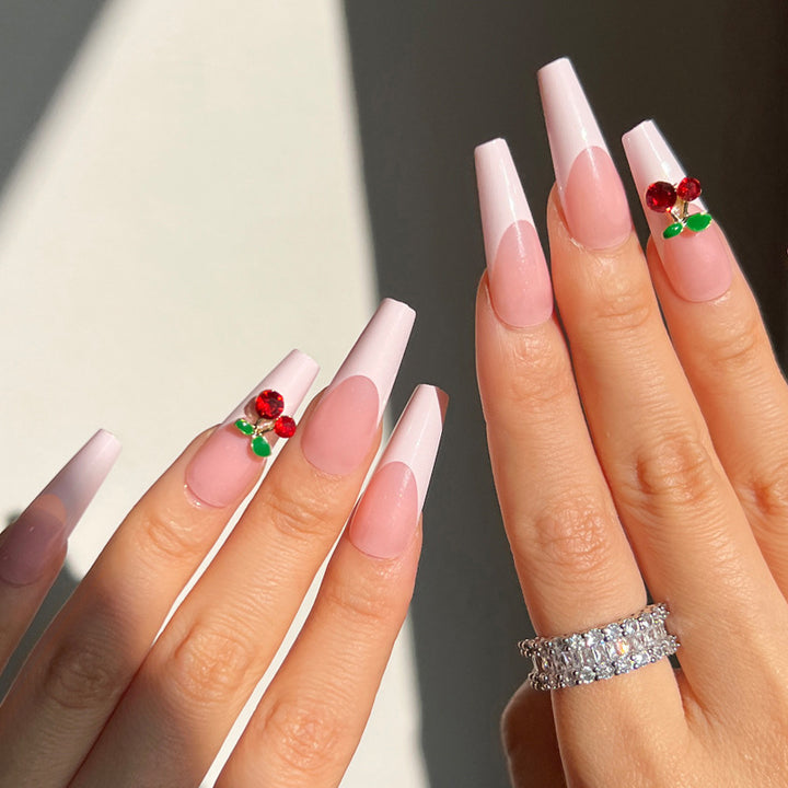 Elegant and artistic nail extensions with floral accent Stornfield