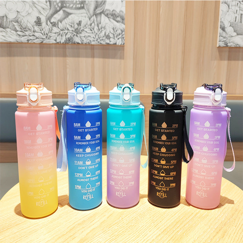 Women Motivating Water Bottle with Integrated Time Markers Stornfield