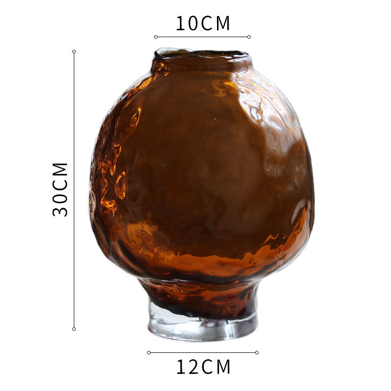 Handblown Organic Mushroom-Shaped Pedestal Vase with Thick Base Stornfield