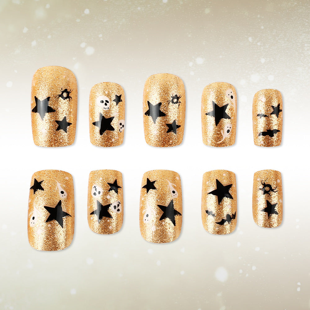 Halloween-Themed Glitter Nail Art Stornfield