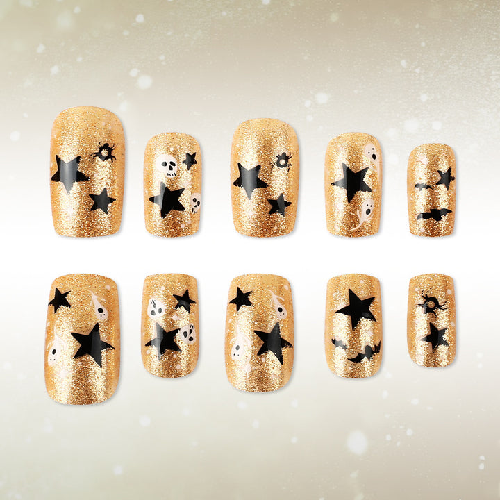 Halloween-Themed Glitter Nail Art Stornfield