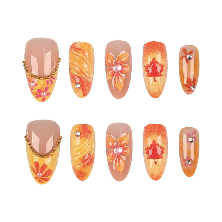 Floral-Inspired Press-On Nail Art Set