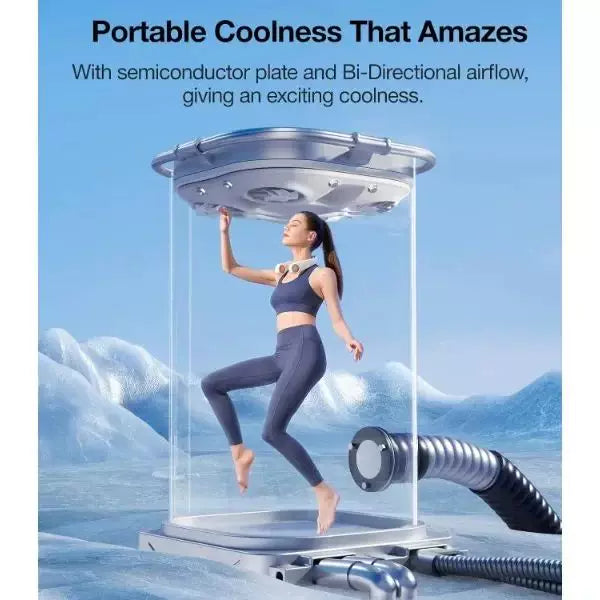 Unisex one size ergonomic bladeless neck air cooler with adjustable turbine vents Stornfield
