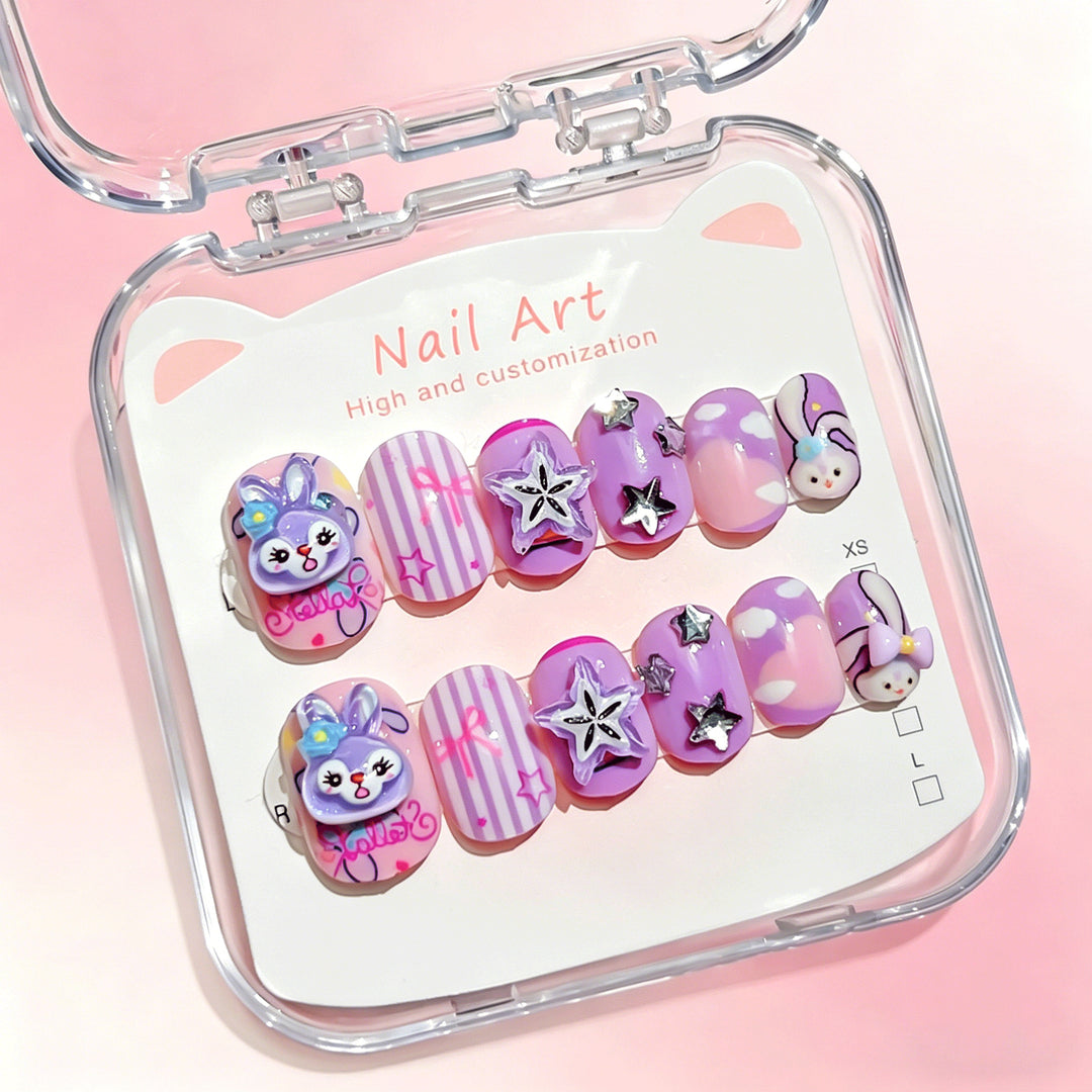 Customized Cartoon-Inspired Press-On Nail Art Set Stornfield