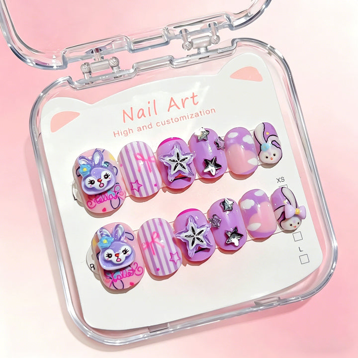 Customized Cartoon-Inspired Press-On Nail Art Set Stornfield