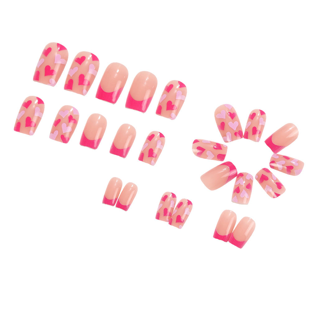Artificial nails with romantic heart designs Stornfield