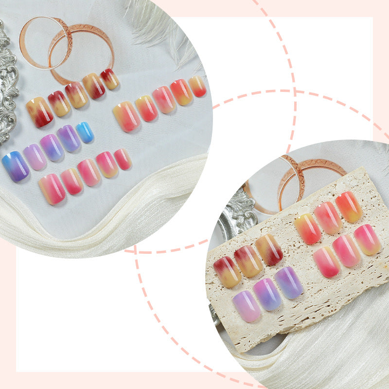 Artistic Marble-Effect Press-On Nail Set Stornfield