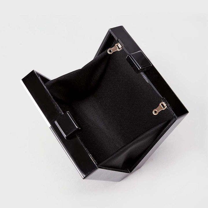 Artistic Face-Patterned Acrylic Clutch
