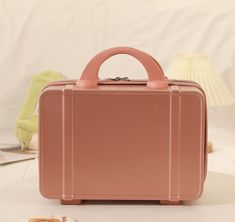 hard-shell travel cosmetic case with double-zip closure top handle and protective feet Stornfield