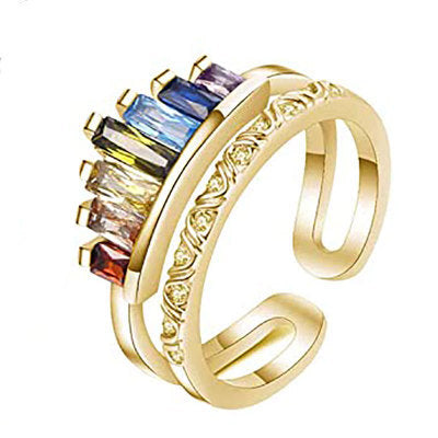 Adjustable Multi-Colored Crystal Ring Stornfield