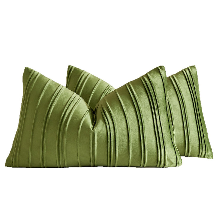 Velvet Pintuck Pleated Square Throw Pillow Cover