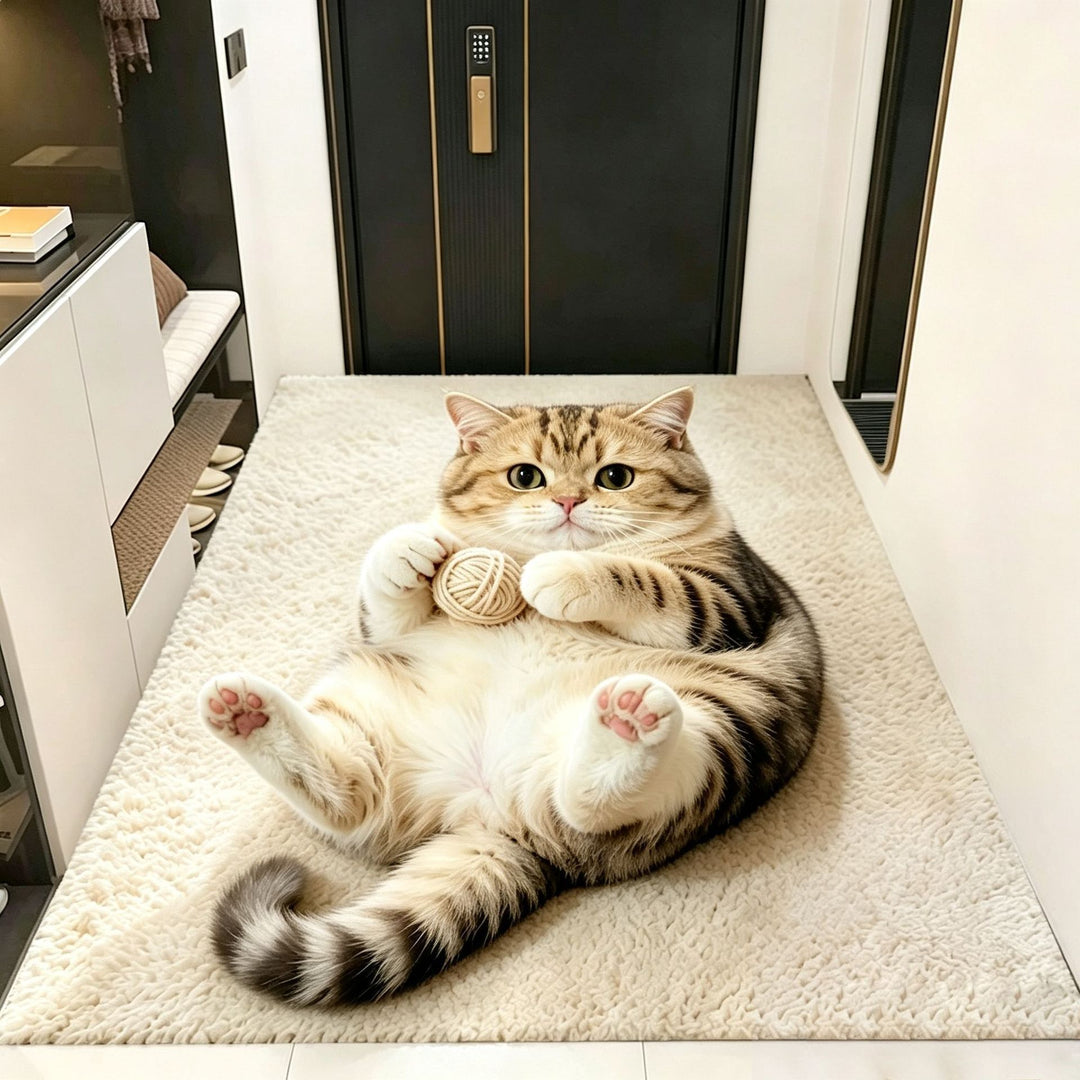 Cat-Themed Plush Area Rug