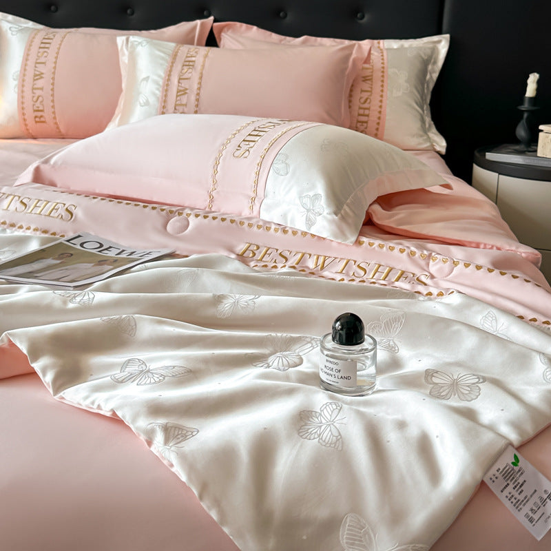 Satin Floral Patterned Bedding Set