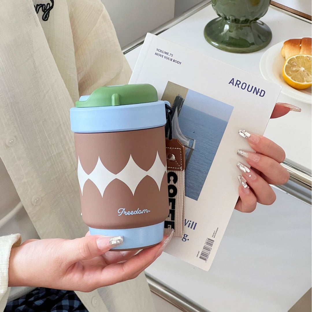 Ladies Thermos Mug with Elegant Gold Rim Stornfield