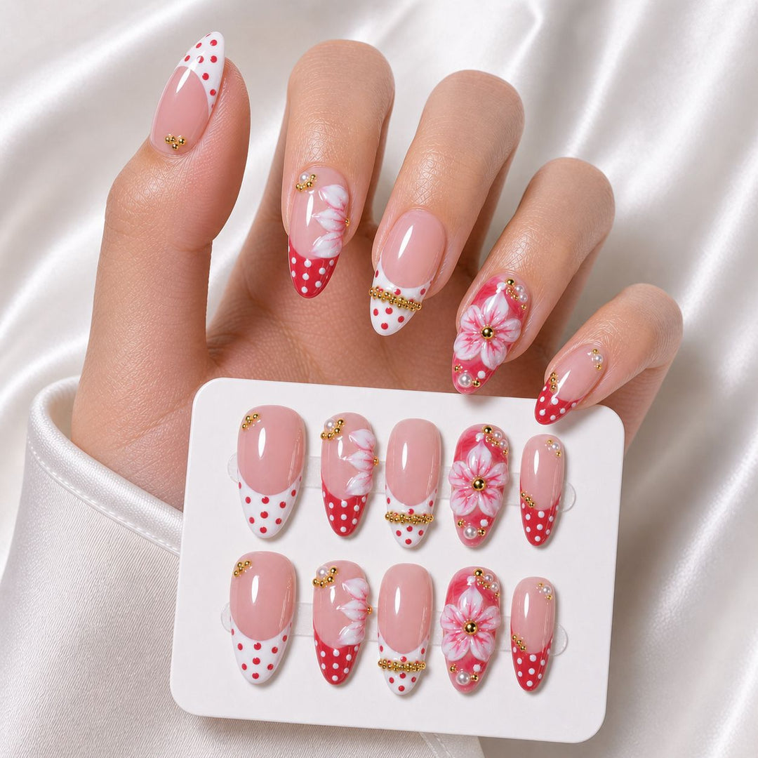 3D Floral Nail Art Press-On Set Stornfield