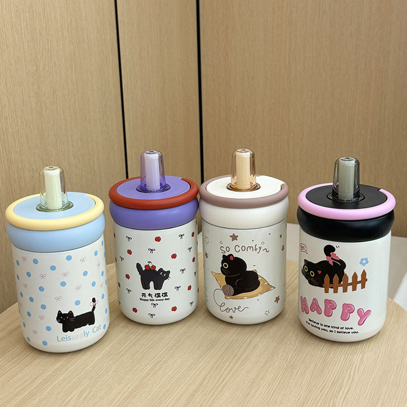 Women's water bottle with innovative silicone cap and playful design Stornfield