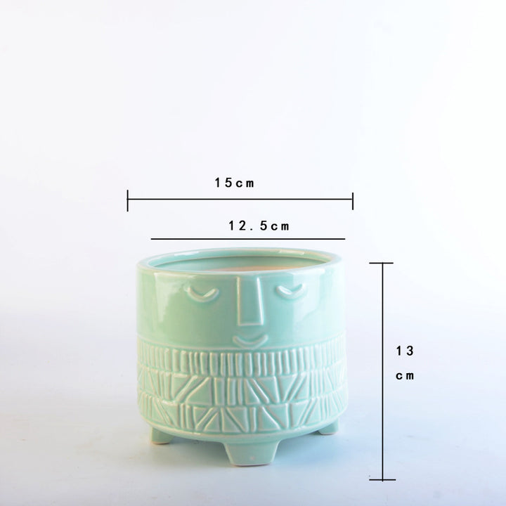 Decorative plant pot with facial features Stornfield