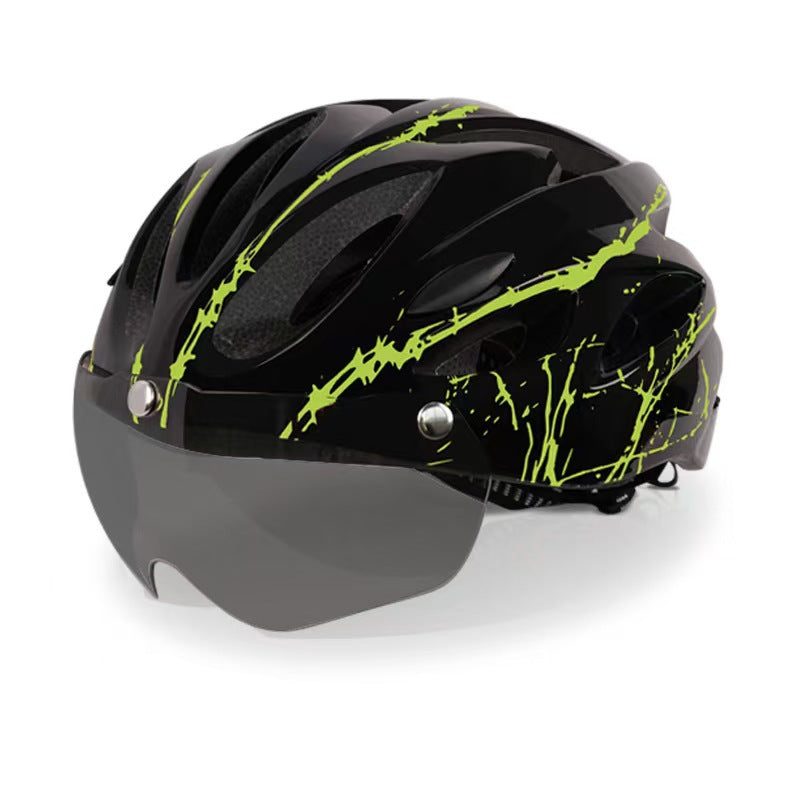 Sporty bicycle helmet with integrated visor Stornfield