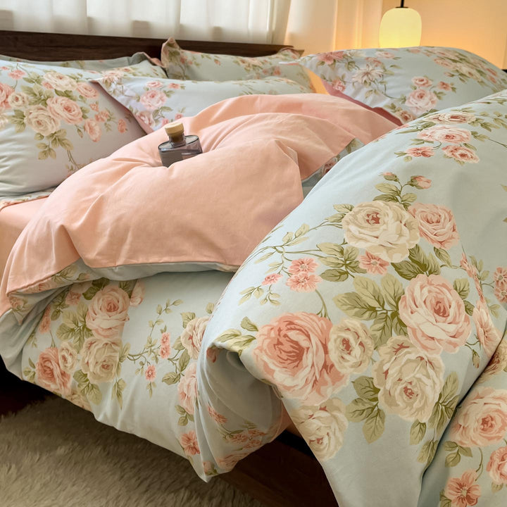 Whimsical Floral Print Duvet Cover Set
