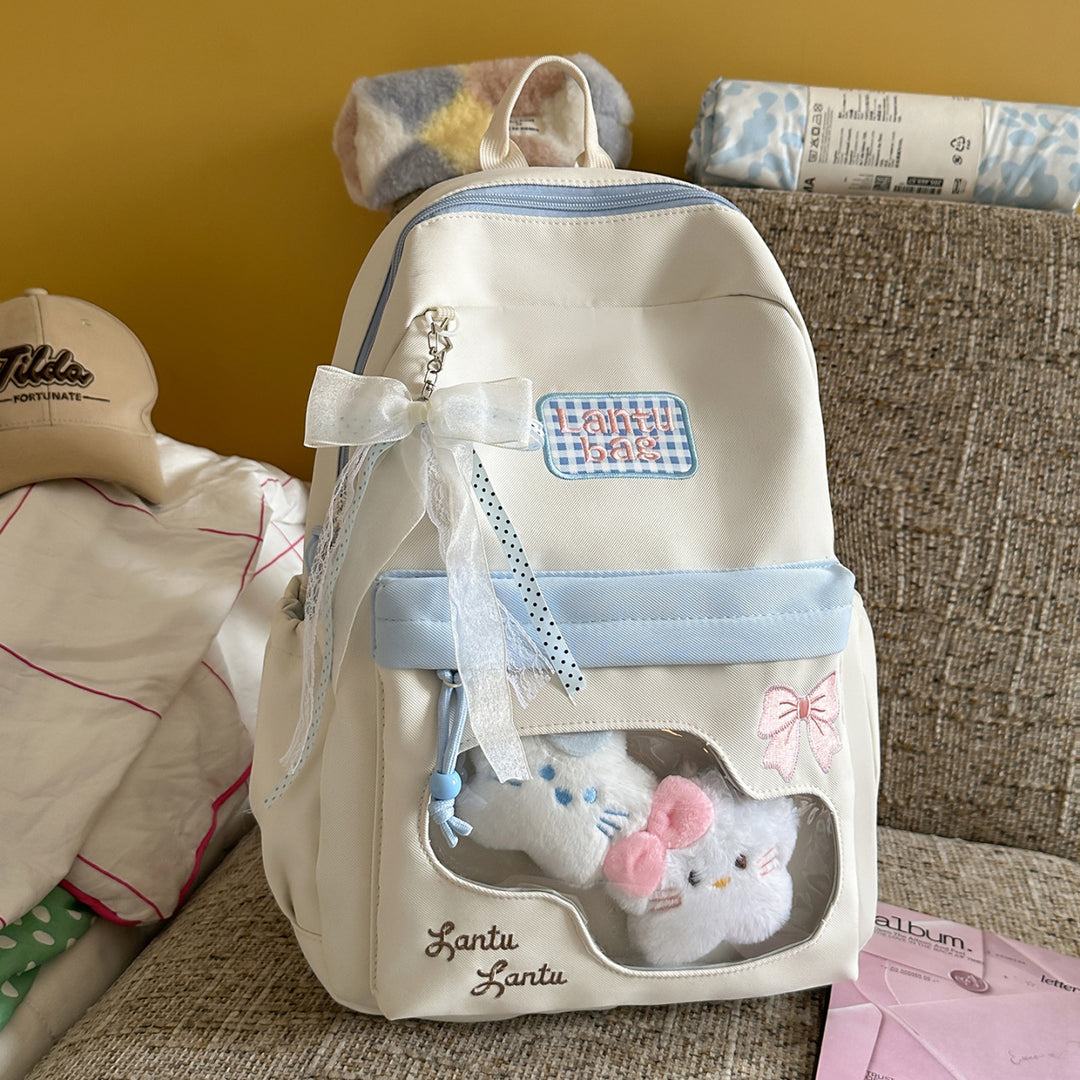 Cute Cartoon-Themed Zippered Backpack
