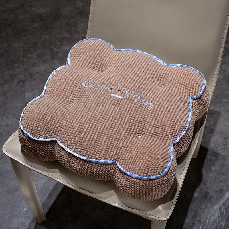 Plush seat cushion with flower pattern Stornfield