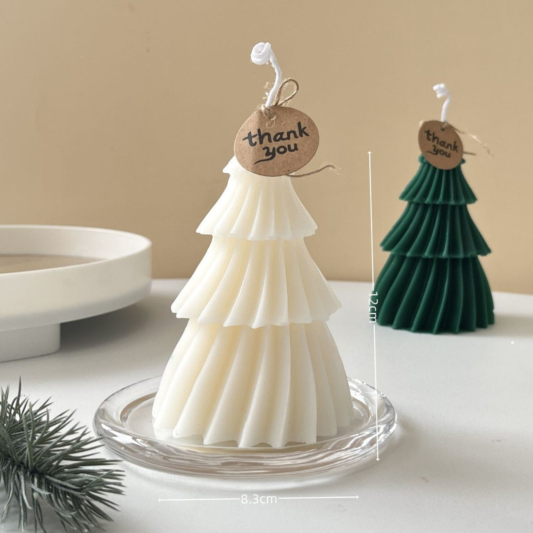 Christmas Tree-Shaped Hanging Decorative Soy Wax Ornament Candle with Star Topper