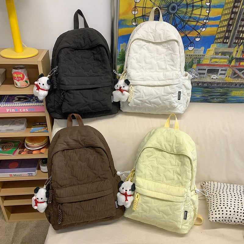 Quilted Backpack with Decorative Charm Stornfield