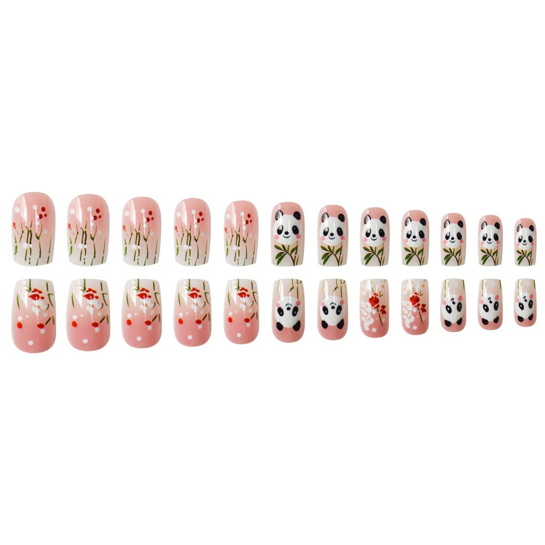 Panda-Themed Nail Art Extensions Stornfield