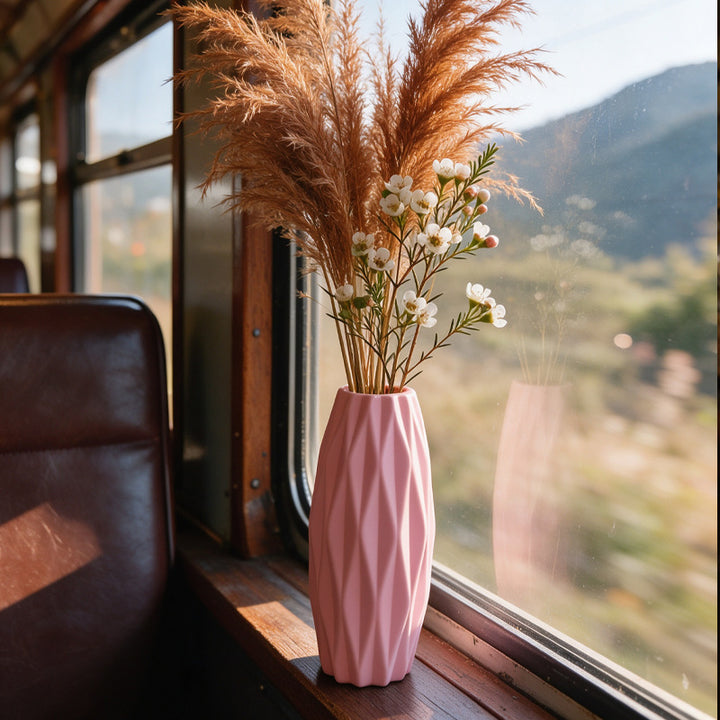 Textured Geometric Ceramic Vase Stornfeild