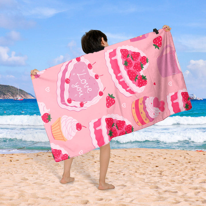 Beach blanket with colorful cupcake design Stornfield