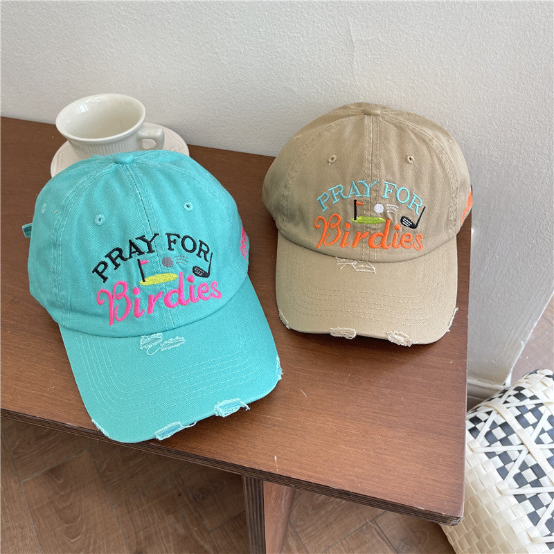 Women's Casual Distressed Embroidered Baseball Cap Stornfield