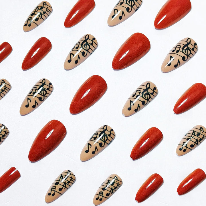 Artificial nails with Creative Note Design Stornfield