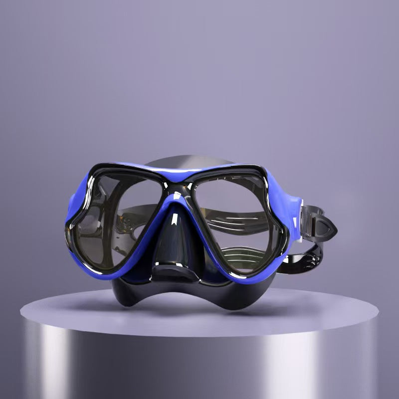 Diving mask with ergonomic design and a flexible snorkel Stornfield