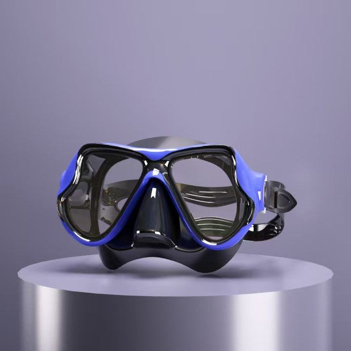 Diving mask with ergonomic design and a flexible snorkel Stornfield