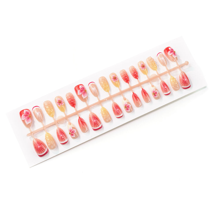 Floral and Gem-Embellished Press-On Nail Art Set Stornfield