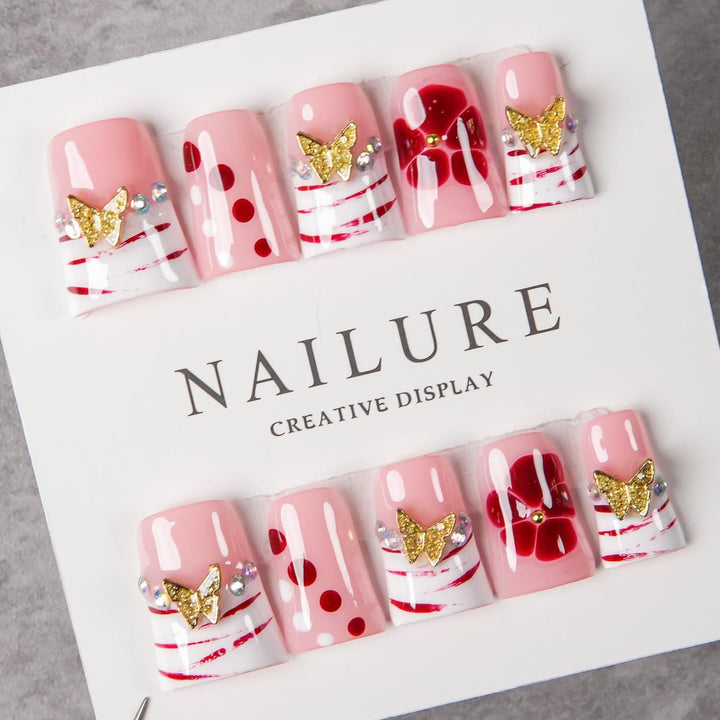 Artistically Designed Press-On Nail Set