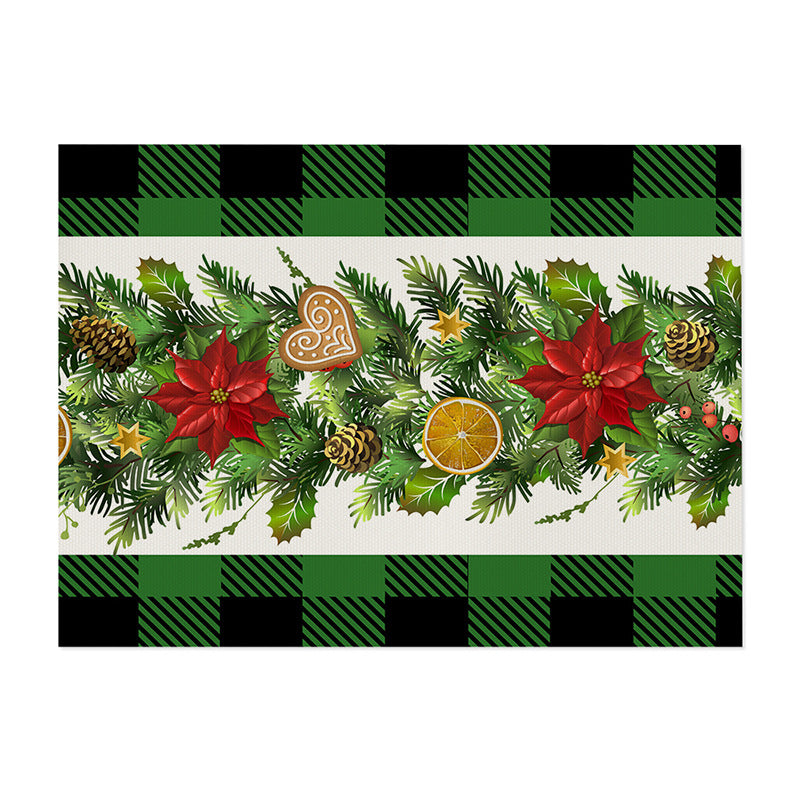 Festive Pinecone Star Holiday Indoor-Outdoor Doormat with Non-Slip Backing