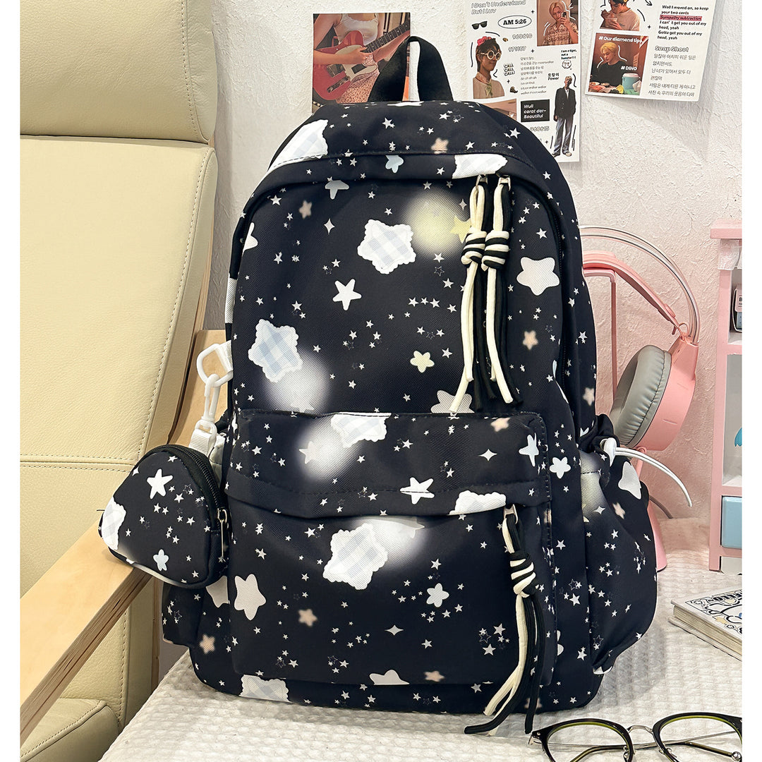 Cartoon-Embellished Casual Backpack Stornfield